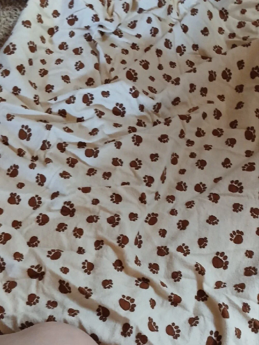 Woolrich Cream and Brown Paw Print Cotton Sheet